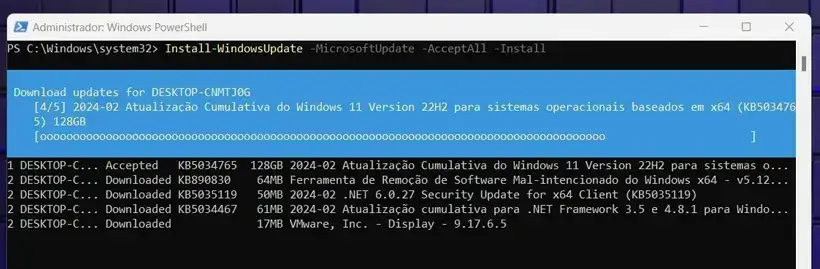 Install-WindowsUpdate -MicrosoftUpdate -AcceptAll  -Install 